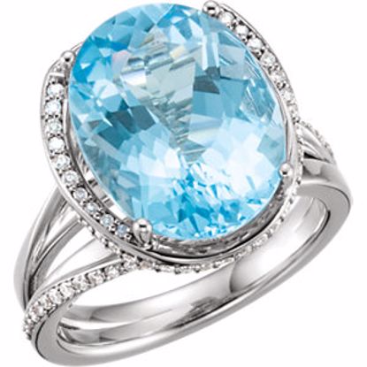 71698:603:P Platinum Swiss Blue Topaz & 1/2 CTW Diamond Spiral Ring