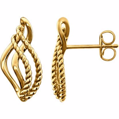 86149:1000:P 14kt Yellow Rope Design Earrings