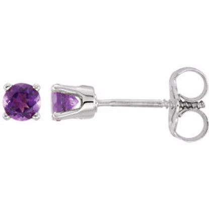 651643:70029:P Sterling Silver Imitation Amethyst Youth Earrings