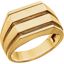 51421:1001:P 14kt Yellow Men's Grooved Signet Ring