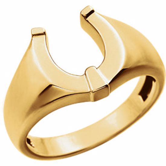 51422:1000:P 14kt Yellow Men's Horseshoe Ring