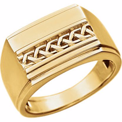 51423:1000:P 14kt Yellow Men's Signet Ring
