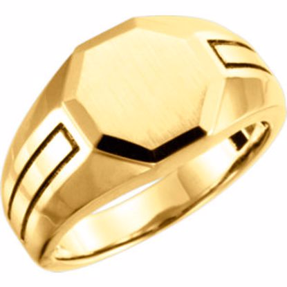 51424:1001:P 14kt Yellow Mens Signet Ring