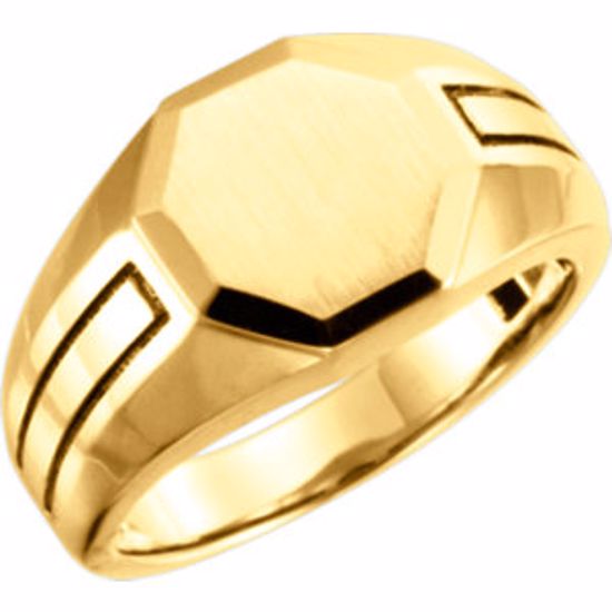 51424:1001:P 14kt Yellow Mens Signet Ring