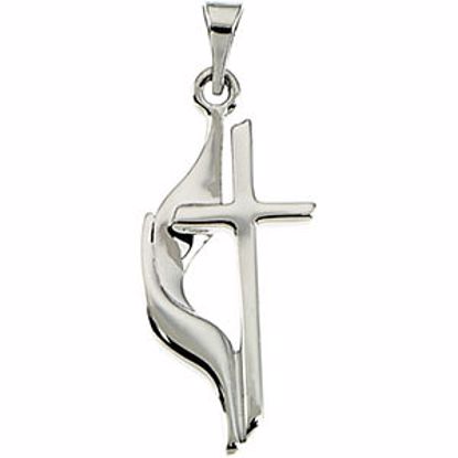 R16295:1064930:P Platinum 19x10mm Methodist Cross Pendant 