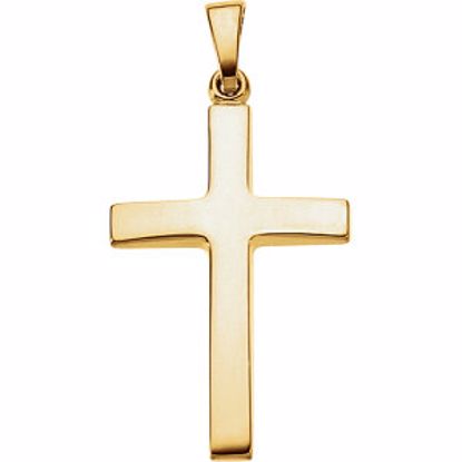 R41279:3054183:P 18kt Yellow 30.8x15.7mm Cross Pendant