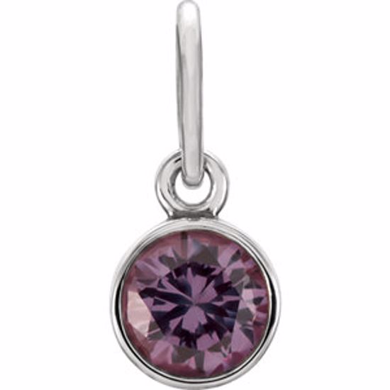 86179:141:P Sterling Silver Imitation Alexandrite Birthstone Charm