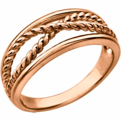 86154:1001:P 14kt Yellow Crossover Rope Ring