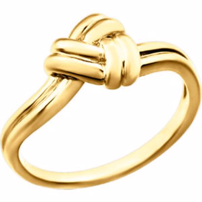 86175:1001:P 14kt Yellow Triangular Knot Ring 