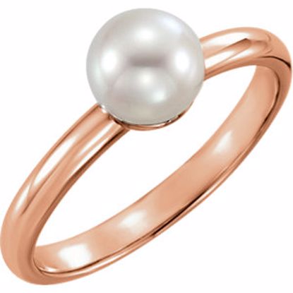 6470:6002:P 14kt Rose 6.5-7mm Freshwater Cultured Pearl Ring