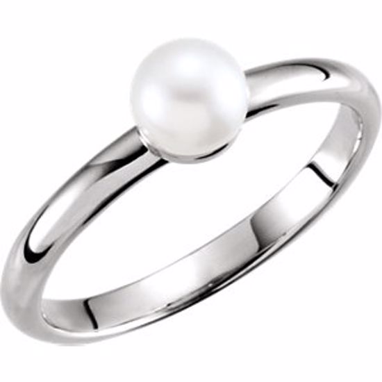 6470:6008:P Platinum 5.5-6mm Freshwater Cultured Pearl Ring