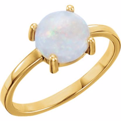 71686:625:P 14kt Yellow 6mm Round Opal Cabochon Ring