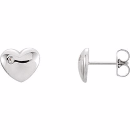 86192:6001:P 14kt White .02 CTW Diamond Heart Earrings