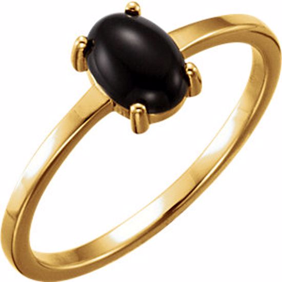 71686:649:P 14kt Yellow 8x6mm Oval Onyx Cabochon Ring