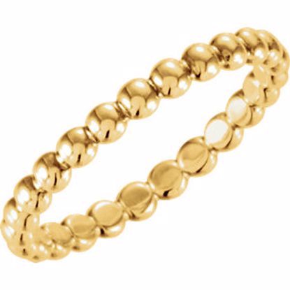 51090:1013:P 18kt Yellow 2.5mm Beaded Stackable Ring Size 7