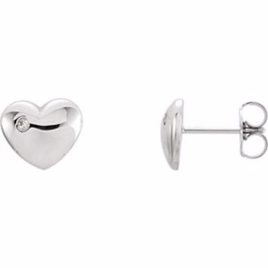 86192:6006:P Platinum .02 CTW Diamond Heart Earrings