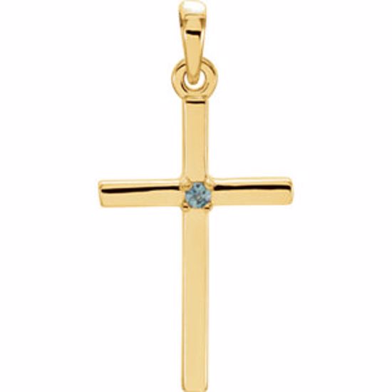 R42326:6028:P 14kt Yellow Alexandrite Cross 22.65x11.4mm Pendant