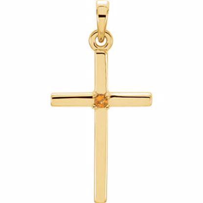 R42326:6043:P 14kt Yellow Citrine Cross 22.65x11.4mm Pendant