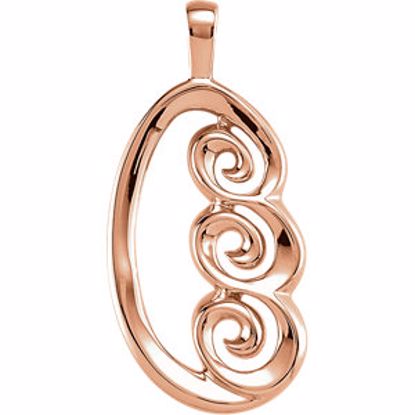 8300:20572:P 14kt Rose 30x14mm Freeform Pendant