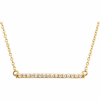 651738:6000:P 14kt Yellow 1/6 CTW Diamond 18" Bar Necklace