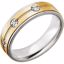 651729:1125:P Sterling Silver & 10kt Yellow 6mm 1/10 CTW Diamond Band Size 12.5