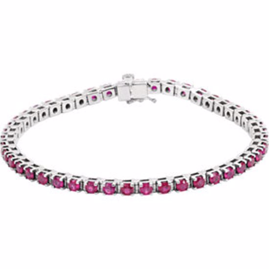 651742:60000:P 14kt White Ruby Line Bracelet