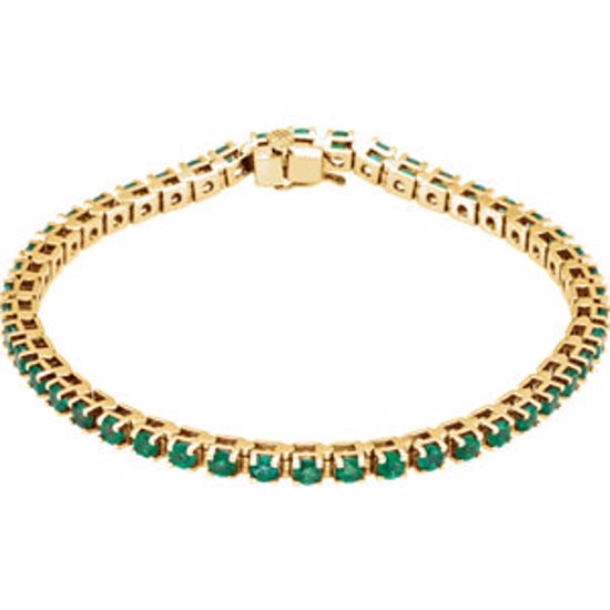 651742:60007:P 14kt Yellow Emerald Line Bracelet