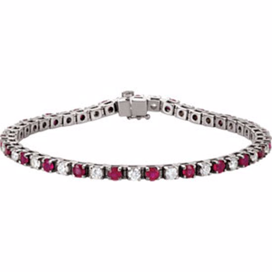 62076:60000:P Platinum Ruby & 2 3/8 CTW Diamond 7.25" Bracelet