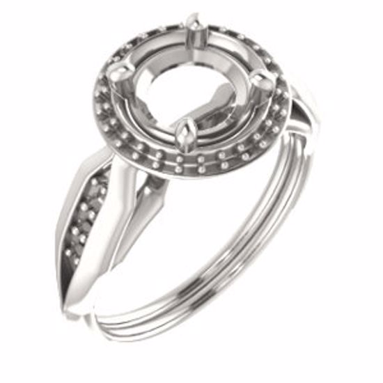 71742:246:P Continuum Sterling Silver  7.4mm Round Ring Mounting