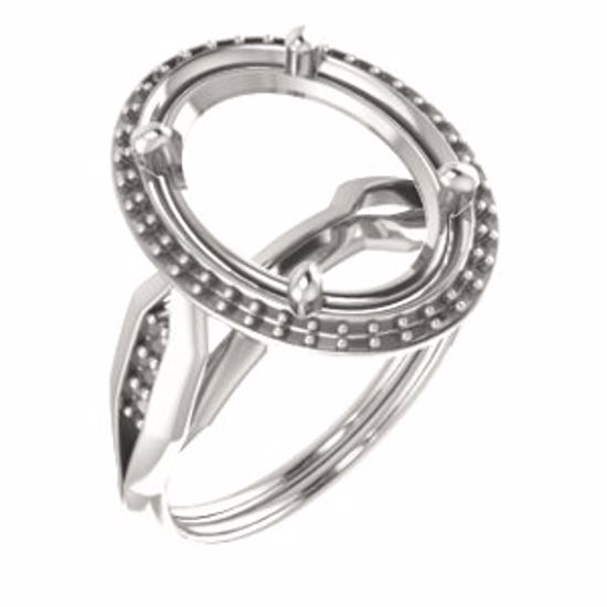 71742:456:P Continuum Sterling Silver  14x10mm Oval Ring Mounting