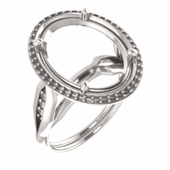 71742:487:P Platinum  16x12mm Oval Ring Mounting