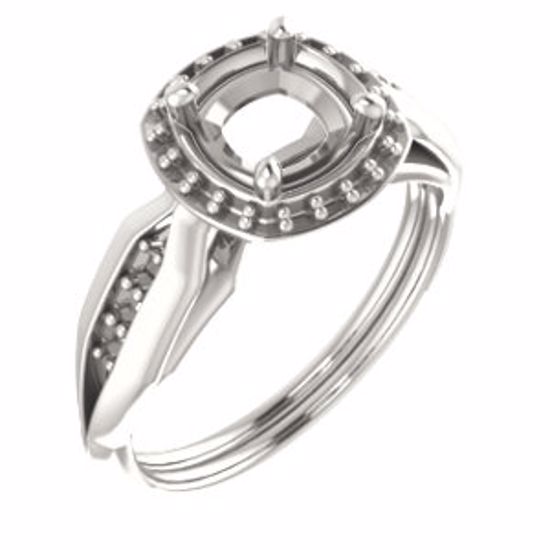 71742:516:P Continuum Sterling Silver  6mm Cushion Ring Mounting