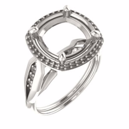 71742:576:P Continuum Sterling Silver  10mm Cushion Ring Mounting