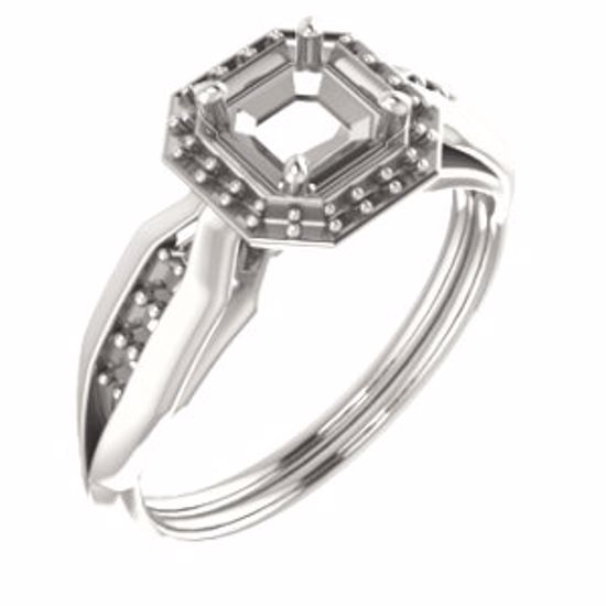 71742:584:P 14kt Rose  5mm Asscher Ring Mounting