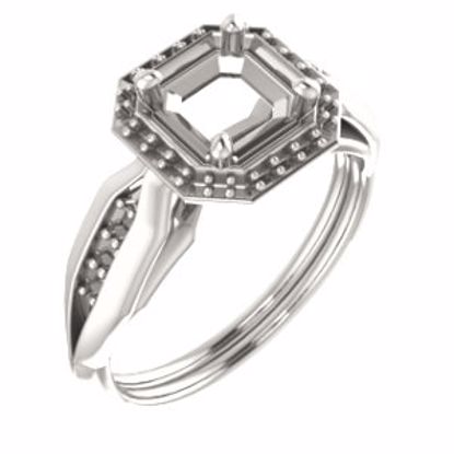 71742:599:P 14kt Rose  6mm Asscher Ring Mounting