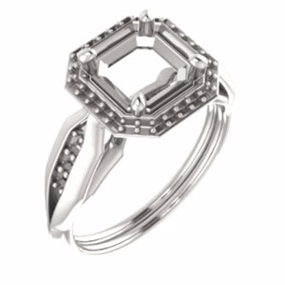 71742:614:P 14kt Rose  7mm Asscher Ring Mounting