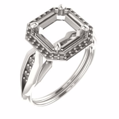 71742:633:P 18kt Rose  8mm Asscher Ring Mounting