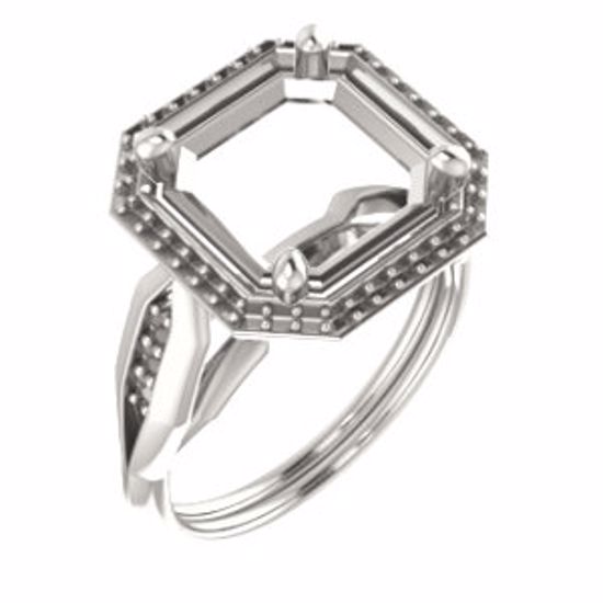 71742:659:P 14kt Rose  10mm Asscher Ring Mounting