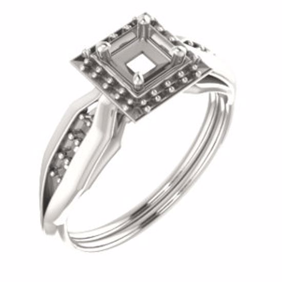 71742:831:P Continuum Sterling Silver  4mm Square Ring Mounting