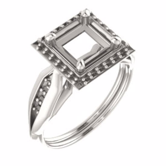 71742:906:P Continuum Sterling Silver  6.5mm Square Ring Mounting