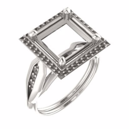 71742:968:P Sterling Silver  9mm Square Ring Mounting