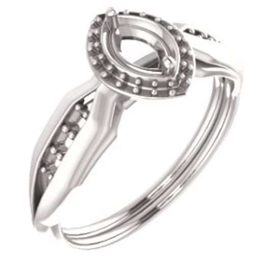 71742:1011:P Continuum Sterling Silver  6x3.5mm Marquise Ring Mounting