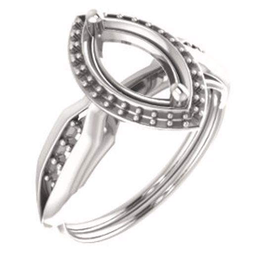 71742:1071:P Continuum Sterling Silver  10x5mm Marquise Ring Mounting