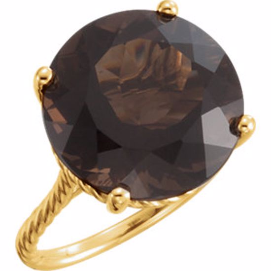 71727:601:P 14kt Yellow Smoky Quartz Ring