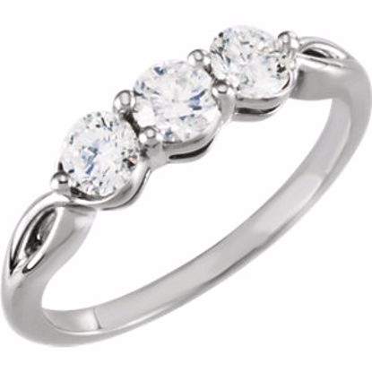 122227:622:P Platinum 3/4 CTW Diamond 3-Stone Ring