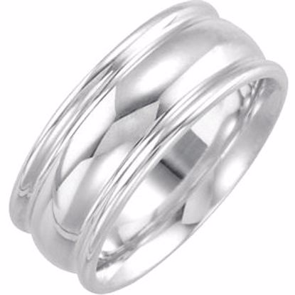 51048:203:P Continuum Sterling Silver 8mm Design Band Size 12.5