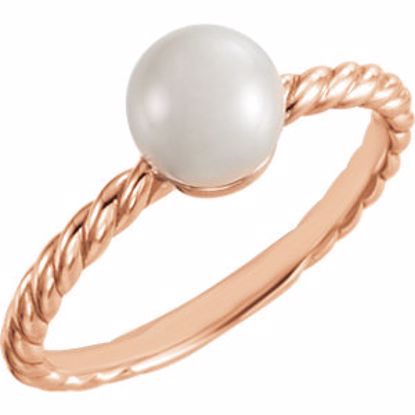 6468:610:P 14kt Rose 6.5-7mm Freshwater Cultured Pearl Ring