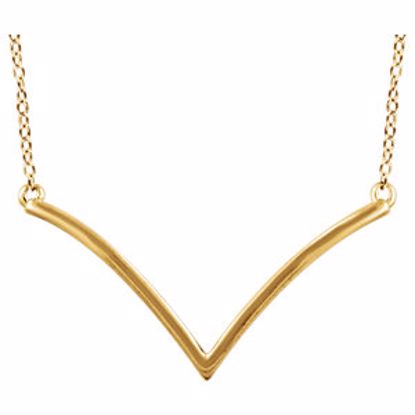 651758:100:P 14kt Yellow "V" 16-18" Necklace