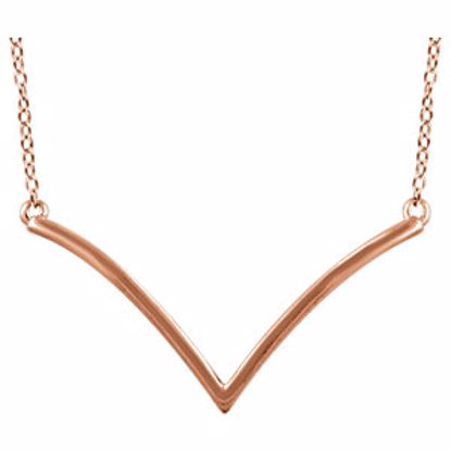 651758:102:P 14kt Rose "V" 16-18" Necklace