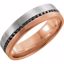 122262:6010:P 14kt White & Rose 6mm 1/3 CTW Black Diamond Band with Brush Finish Size 7